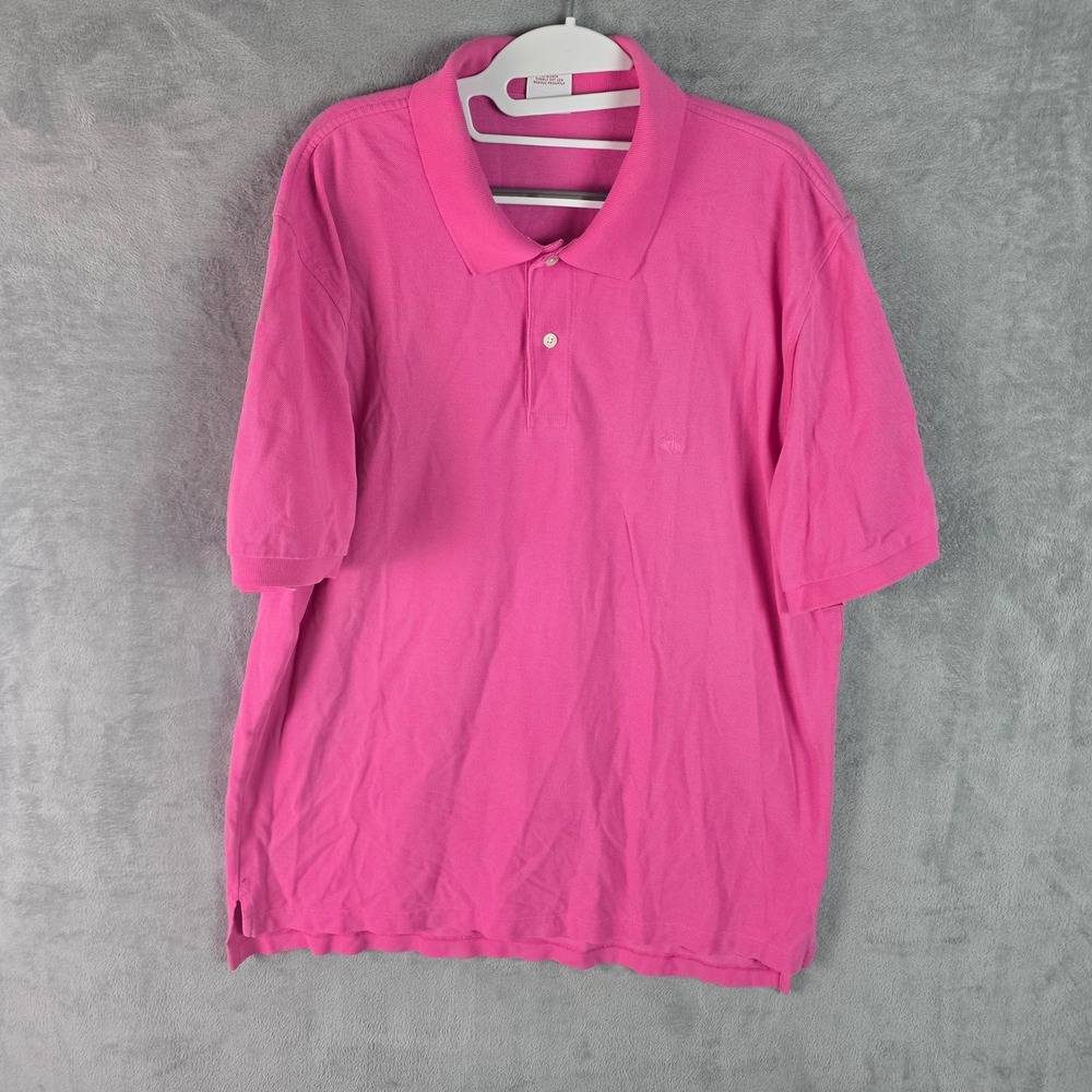 Brooks Brothers Mens XL Performance Polo Shirt Original Fit Pink Cotton Pique